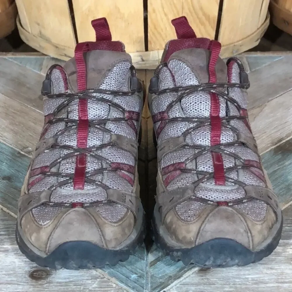 Merrell Siren Sport GTX Brown Leather Mesh Waterproof Hiking Shoes Womens Size 8